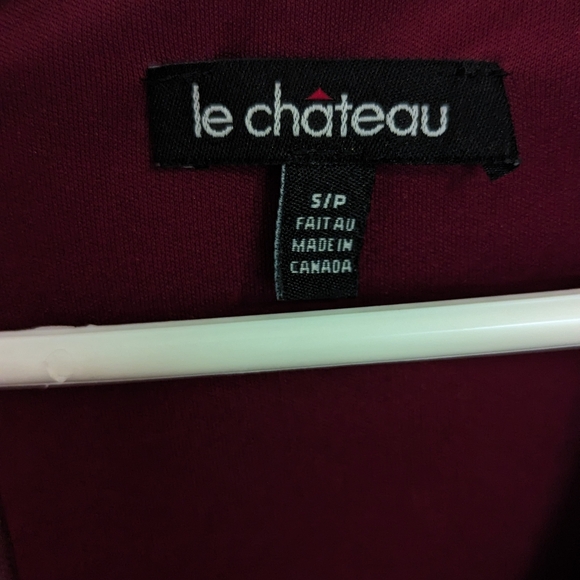 Burgundy ruched Le Chateau dress, small - Picture 4 of 4